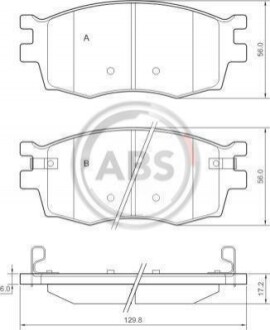 Колодка гальм. диск. KIA RIO передн. (ABS) A.B.S. 37520 (фото 1)