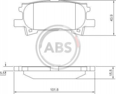 Колодка гальм. диск. LEXUS RX, задн. (ABS) A.B.S. 37459 (фото 1)