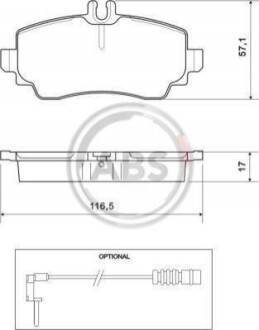 Колодка гальм. диск. MB A160 передн. (ABS) A.B.S. 37078