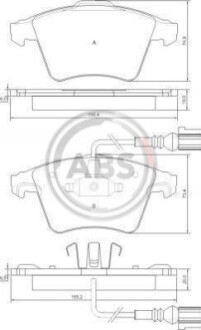 Колодка гальм. VW T5 V6 17 "передн. (ABS) A.B.S. 37415