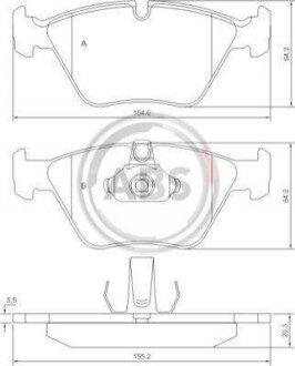 Колодка гальм. BMW 520-528i передн. (ABS) A.B.S. 37036