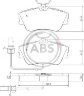 Колодка гальм. диск. VW T4 передн. (ABS) A.B.S. 37274 (фото 1)