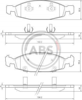 Колодка гальм. диск. JEEP передн. (ABS) A.B.S. 38790 (фото 1)