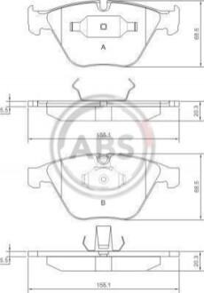 Колодка гальм. BMW 5/6/7 передн. (ABS) A.B.S. 37346