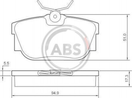 Колодка гальм. диск. VW T4 задн. (ABS) A.B.S. 37118 (фото 1)