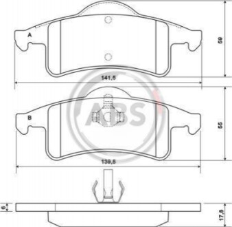 Колодка гальм. диск. JEEP задн. (ABS) A.B.S. 38791