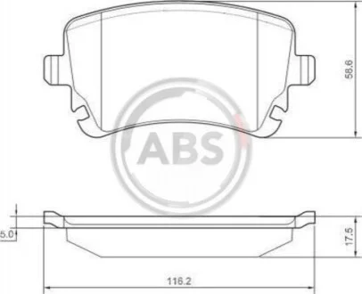 Колодка тормозов. AUDI A8 задняя (выр-во ABS) A.B.S. 37366
