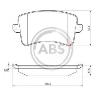 Колодка гальм. диск. AUDI A4 1.8-3.2 07-, A5 1.8-3.2 07-, Q5 2.0-3.2 08- задн. (ABS) A.B.S. 37588