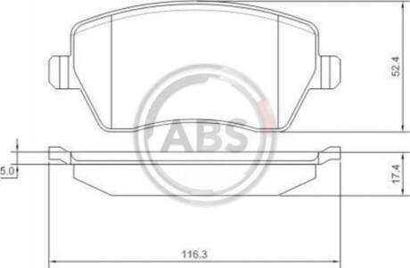 Колодка гальм. диск. NISSAN/RENAULT MICRA/MODUS передн. (ABS) A.B.S. 37395 (фото 1)