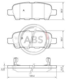 Колодка гальм. диск. NISSAN/RENAULT QASHQAI/X-TRAIL/KOLEOS задн. (ABS) A.B.S. 37321