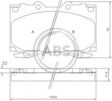 Колодка гальм. диск. LEXUS/TOYOTA LX470/LANDCRUISER передн. (ABS) A.B.S. 37231