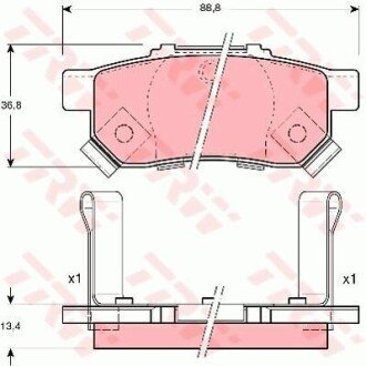 Комплект тормозных колодок из 4 шт. дисков TRW GDB3174 (фото 1)