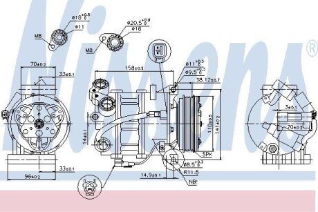 Компрессор кондиционера Nissens 89350