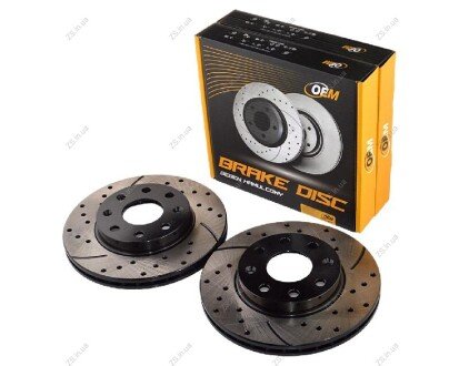 Диск гальмівний передній CHEVROLET AVEO, KALOS 13" (вент.) перфорація GRAPHITE Line, компл. 2шт OEM 96574633 GL