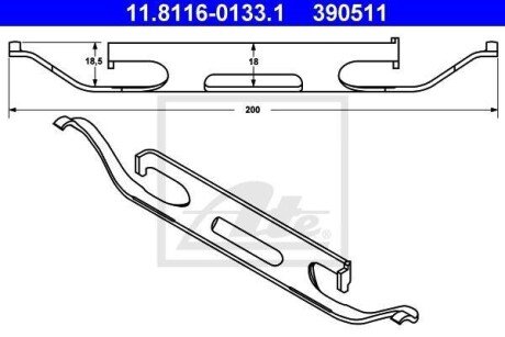 Комплект монтажних колодок ATE 11.8116-0133.1