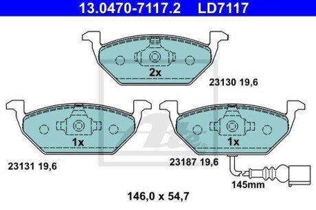 Гальмівні колодки ATE 13.0470-7117.2