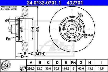 Диск гальмівний ATE 24.0132-0701.1