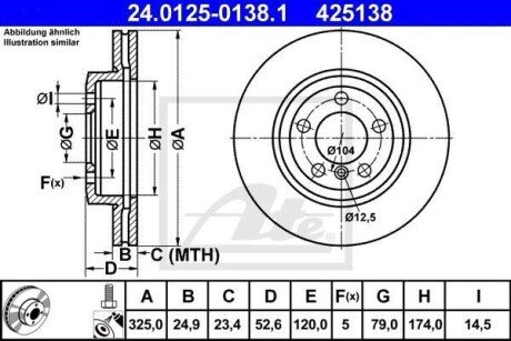 Гальмівний диск ATE 24.0125-0138.1