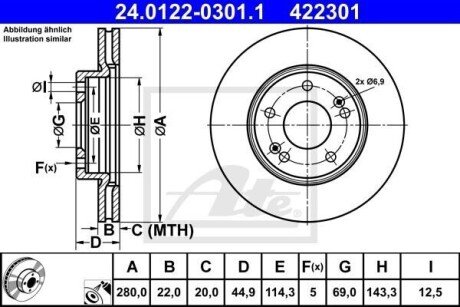 Гальмівний диск ATE 24.0122-0301.1