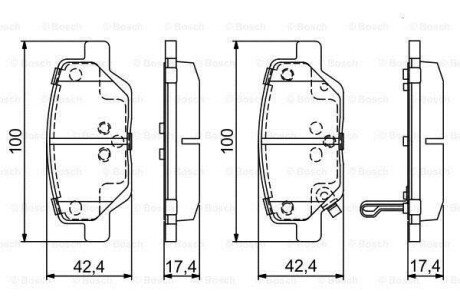 Колодки гальмівні дискові (комплект 4 шт) Bosch 0986495393