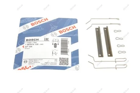 Монтажний к-кт гальмівних колодок Bosch 1 987 474 135