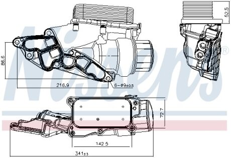 Радіатор масляний з корпусом масляного фільтра Nissens 90933