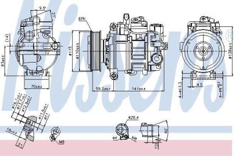 Компресор кондиціонера Nissens 89384