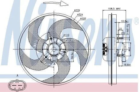 Вентилятор радіатора Nissens 85672