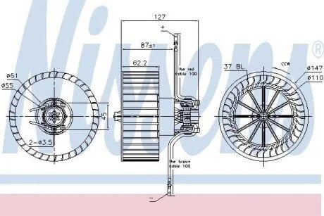 Вентилятор салона Nissens 87402