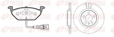 Комплект гальмівний передн. AUDI A3 96-;SEAT TOLEDO 98-;SKODA FABIA 99-,OCTAVIA REMSA 8633.01