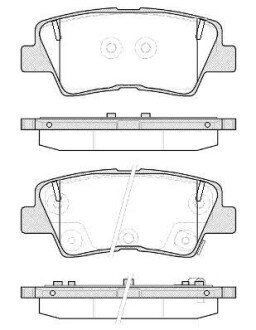 Колодка гальм. диск. HYUNDAI I30 I40 2011-, KIA RIO III 2011-, CEED 2012- задн. REMSA 1362.52