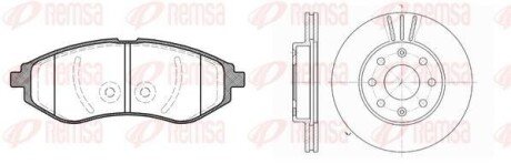 Диски гальм. з колодками CHEVROLET AVEO 05-, DAEWOO KALOS 03- (компл.) REMSA 8986.00