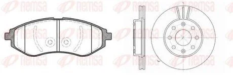 Диски гальм. з колодками CHEVROLET AVEO 05-, DAEWOO KALOS 03- (компл.) REMSA 8986.00