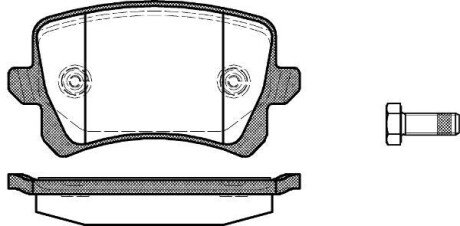 Колодка гальм. диск. AUDI Q3, VW PASSAT, TIGUAN задн. REMSA 1342.00