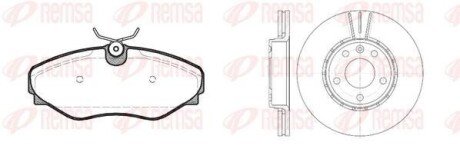 Комплект: 2 диска+ 4 колодки гальмівних REMSA 8834.01