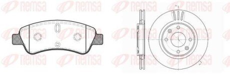 Комплект: 2 диска+ 4 колодки гальмівних REMSA 8840.00