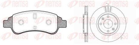 Комплект: 2 диска+ 4 колодки гальмівних REMSA 8840.02