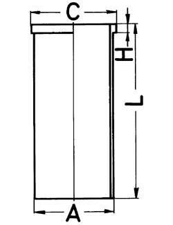 Гільза поршнева MB 89.0 2.3D/TD/2.9D/TD OM601/OM602 A=91.5 C=94.05 L=156.5 H=4.7 (KS) KOLBENSCHMIDT 89456190