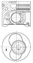 Поршень з кільцями VAG 81.01 AXD/AXE/BAC/BLJ/BLK (CYL 3-5) (KS) KOLBENSCHMIDT 41092600