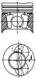 Поршень з кільцями PSA/FORD 74.2 DV4TD(8HX)/F6JA/DV4C(8HR) (KS) KOLBENSCHMIDT 40469610