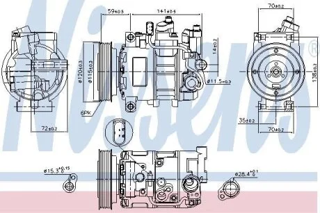 Компресор кондицiонера Nissens 89111