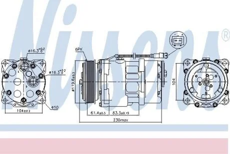 Компресор кондицiонера Nissens 89055