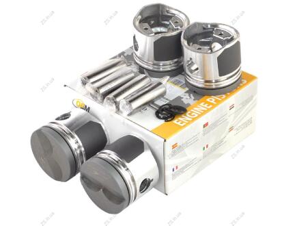 Поршень двигателя ЗАЗ 1102 1.1 (72,50) (+0.5) (поршень, палец) анодированные (к-т 4 шт.) OEM 245-1004015-3-OEM-An