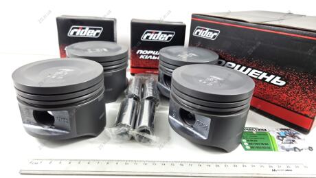 Поршни 100,0 / Поршень цилиндра Газель,УАЗ дв.4215 (4ШТ.) (группа A) c пальц. +КОЛЬЦА Rider RD.421.1004018 А