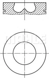 Поршень з кільцями FORD 90.4 TRANSIT 2.4 TDCI 2004- (MAHLE) Knecht/Mahle 013 PI 00107 002
