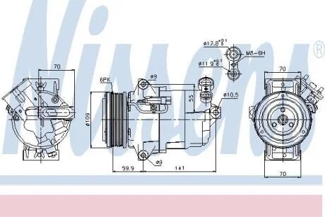 Компресор кондицiонера Nissens 89041