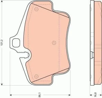 Колодки гальмівні дискові (комплект 4 шт) TRW GDB1758