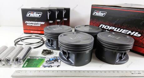 Поршень циліндра ЗМЗ 405 d=95,5 (Поршень+Палець+П/кільця+Ст/к) (гр.Б) фосфатов.М/К Rider RD.405.1004018 Б