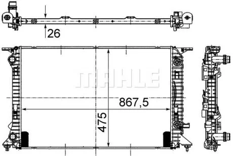 Радіатор охолодження Knecht/Mahle CR 910 000S