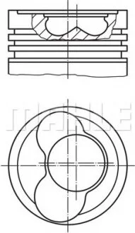 Поршень з кільцями VAG 79,51мм 1.9 TDI 2001- 1-2 цил. з каналом (MAHLE) Knecht/Mahle 030 65 00